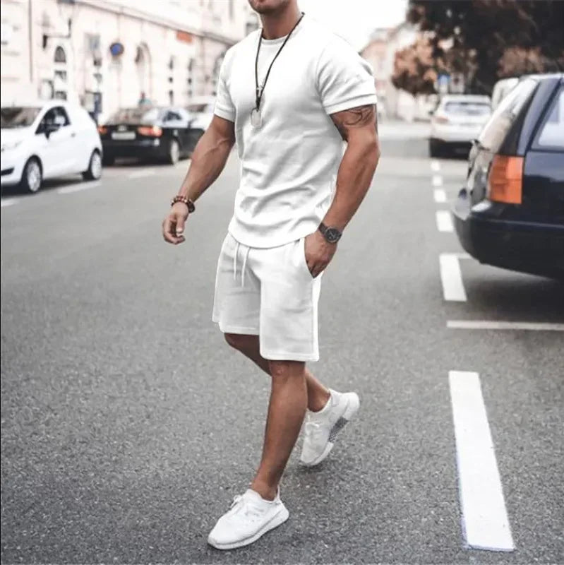 طقم رياضي صيفي بتصميم هيب هوب - أكمام قصيرة وشورت لمظهر أنيق ومريح